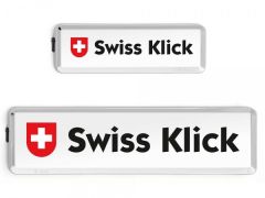 SWISS KLICK Nummernrahmen Langformat SET chrom glanz