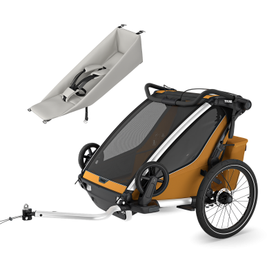 Thule Chariot Sport double infant bundle Natural Gold