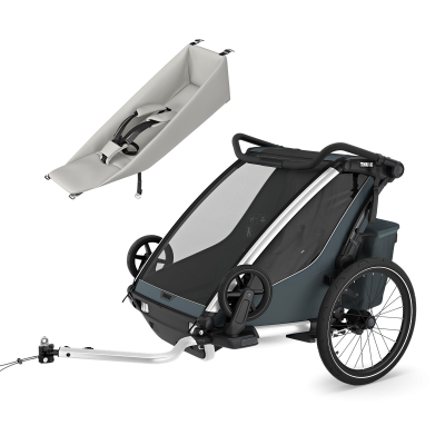 Thule Chariot Cross 2 double infant bundle Dark Slate
