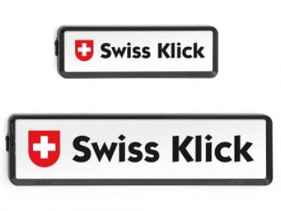SWISS KLICK Nummernrahmen Langformat SET schwarz