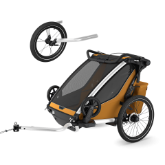 Thule Chariot Sport 2 double jogging Bundle Natural Gold