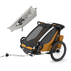 Thule Chariot Sport double infant bundle Natural Gold