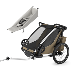 Thule Chariot Cross 2 double infant bundle Faded Khaki