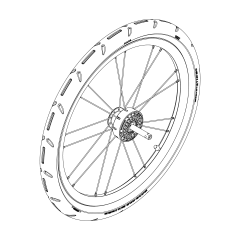 Wheel assembly - left - Thule Chariot Cross/Lite/Cab