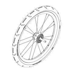 Wheel assembly - right - Thule Chariot Cross/Lite/Cab