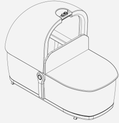 Bassinet frame & fabric - Midnight Black - Thule Sleek