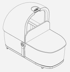 Bassinet frame & fabric - Energy Red - Thule Sleek